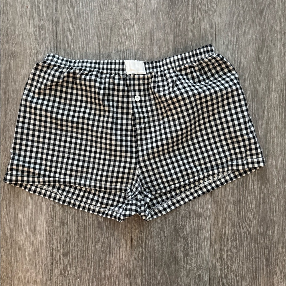 Plaid Black and White Gingham Boxer Shorts